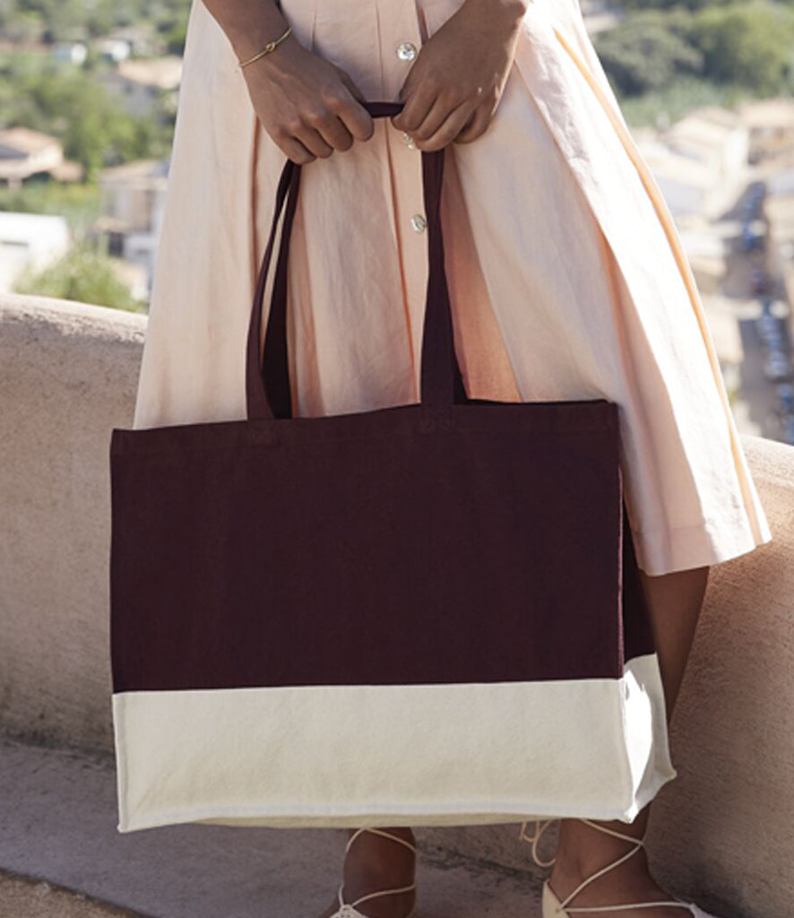Eco-Friendly Boho Shopper with Contrast Panel Detail