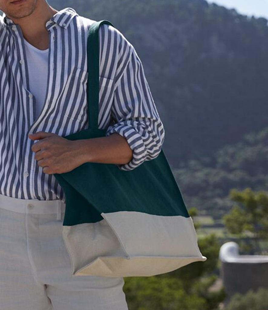 Eco-Friendly Boho Tote Bag with Contrast Panels